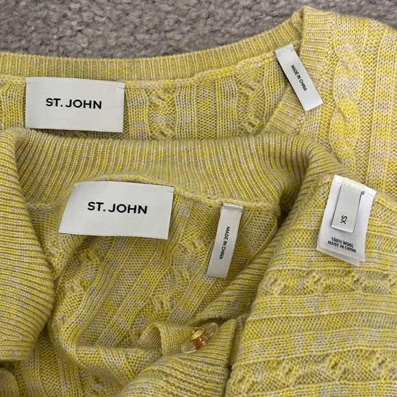 St. John Cable-Knit 100% Wool Maxi Two-Piece Set in Yellow Size XSmall - Picture 6 of 10